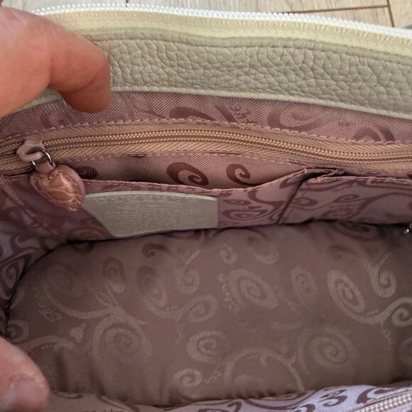 Brighton Women's Shoulder Bag Purse Fresca Ivory Colorful Hearts Leather D155372 - Picture 6 of 11